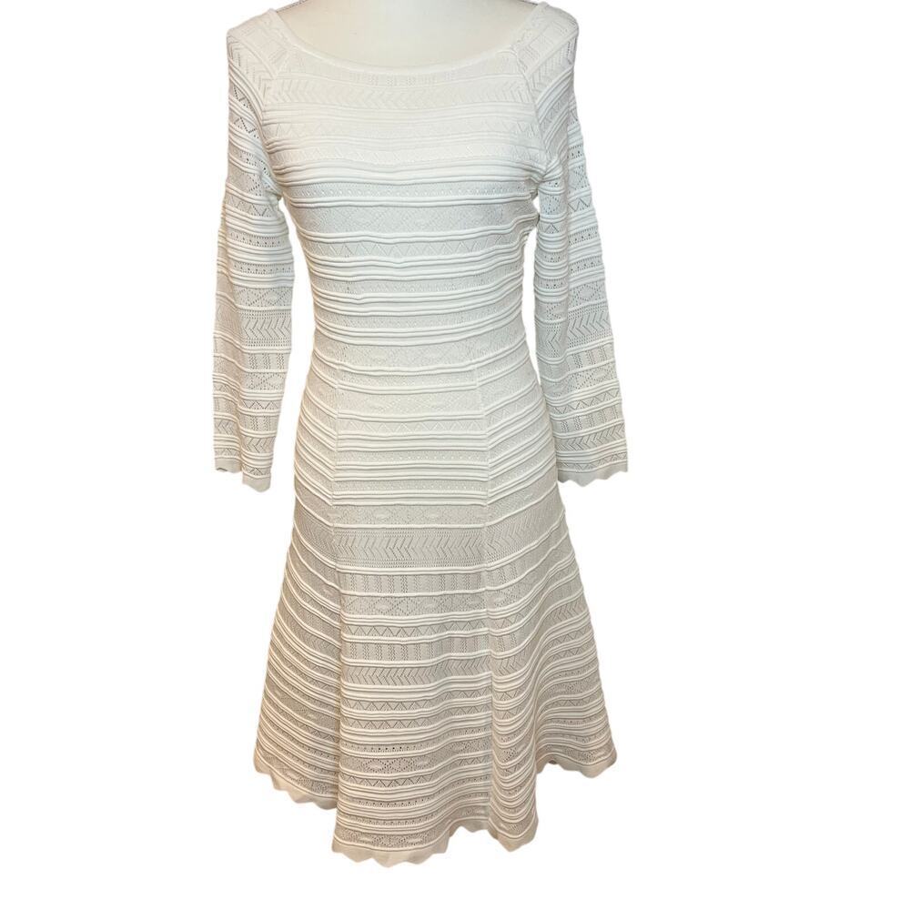 Antonio Melani Nancy Knit Dress Ivory Small S NEW Retail $159